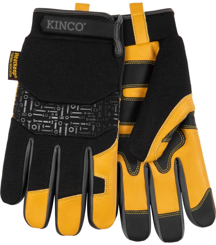 KincoPro&trade; Lined Premium Grain Goatskin & Synthetic Hybrid with Pull-Strap, Black, large image number 0