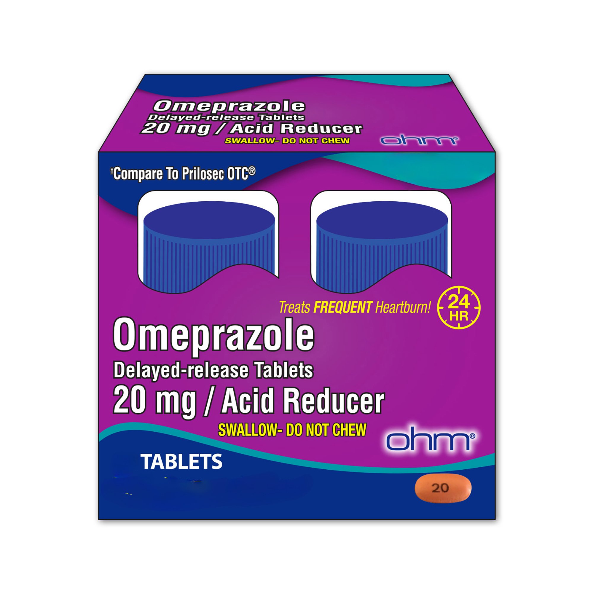 ohm 20 mg Omeprazole Acid Reducer Delayed-released Tablets MK 1266865