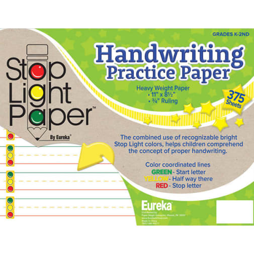 Stop Light Paper Handwriting Practice Paper - 375 Sheets