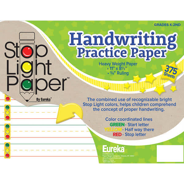 Stop Light Paper Handwriting Practice Paper - 375 Sheets