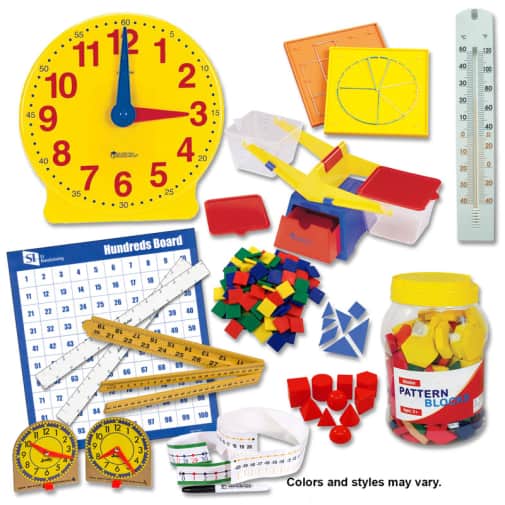 Saxon Math Manipulative Kit 2 (Wooden Pattern Block Upgrade, Optional Items)