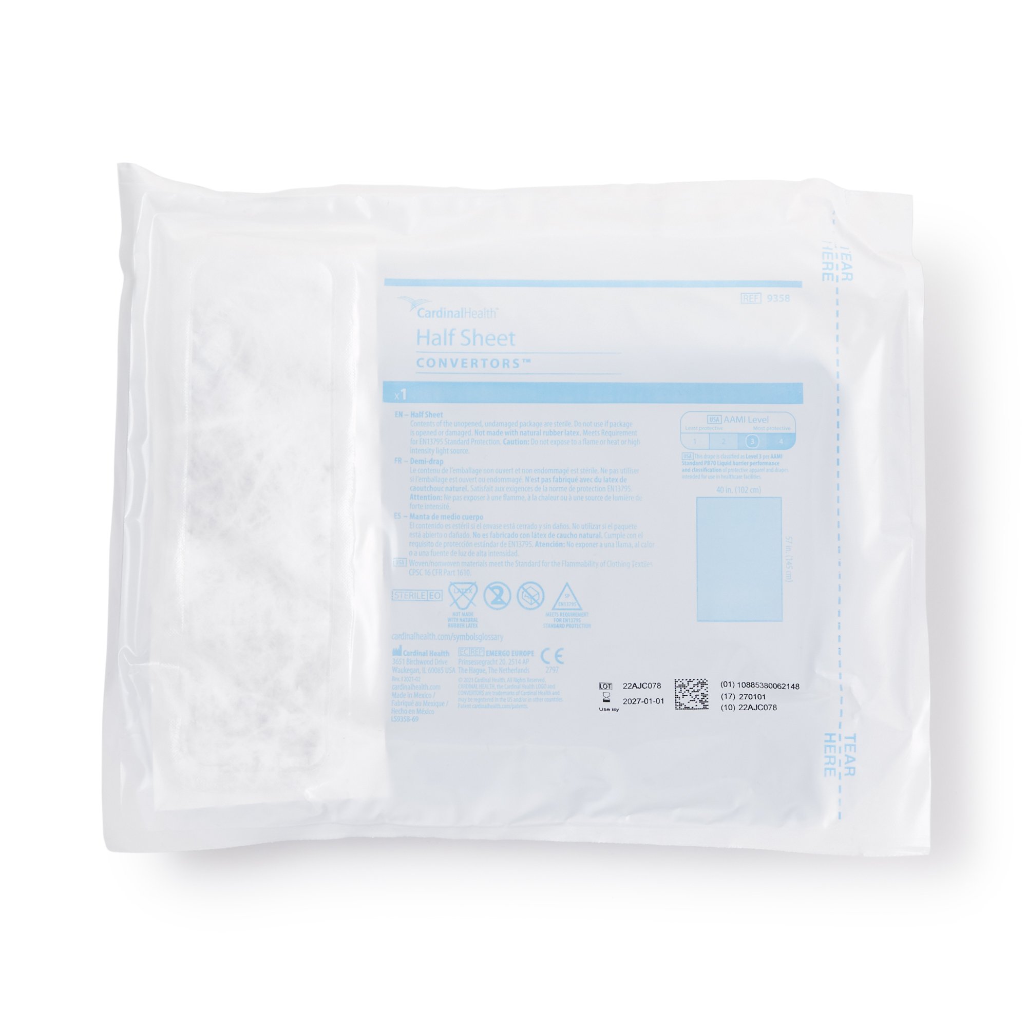 Cardinal Health Sterile Half General Purpose Drape, 40 x 57 Inch MK 251110