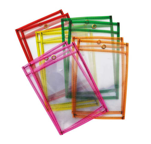 Dry Erase Pockets Neon Colors (9" x 12") 10 pieces