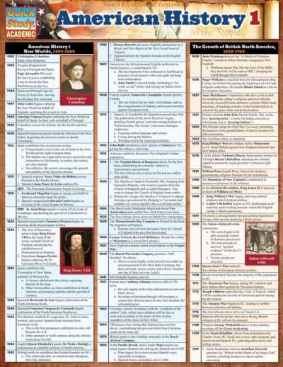 American History 1 Quick Study