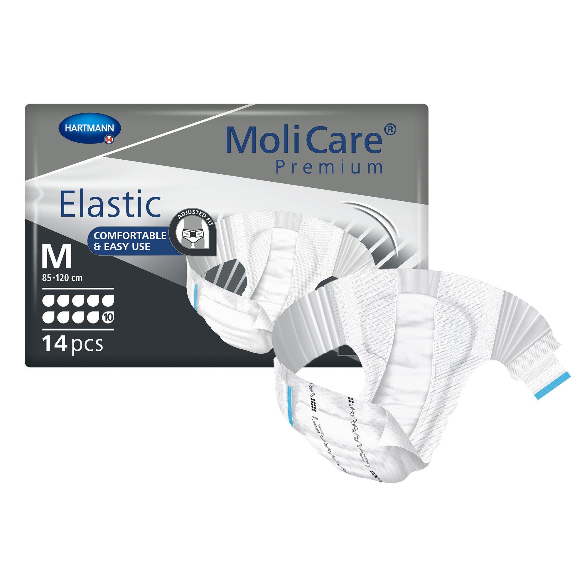 MoliCare Premium Elastic 10 Drop Absorbency Incontinence Briefs, Medium MK 1153086