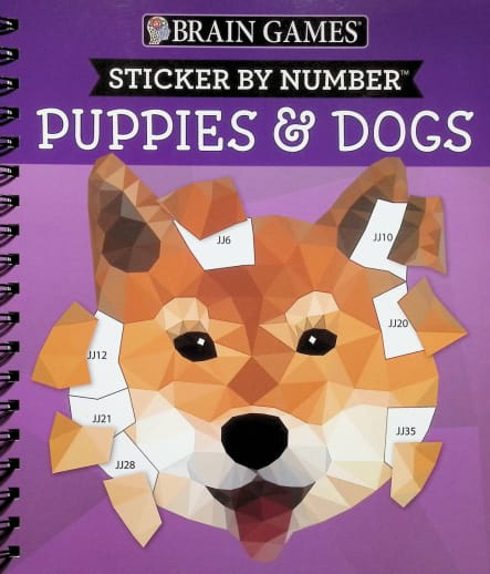 Sticker by Number - Puppies & Dogs (Brain Games) 156 pages