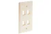 Keystone Wall Plate, 4 Port, Beige / Ivory