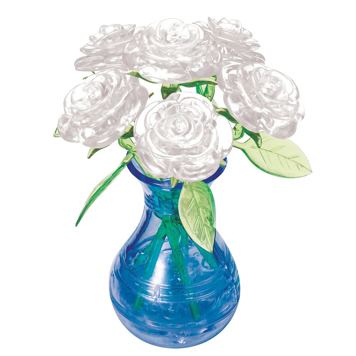 花クリスタル　3箱セット 3D Crystal Puzzle - Roses in Vase (blue)