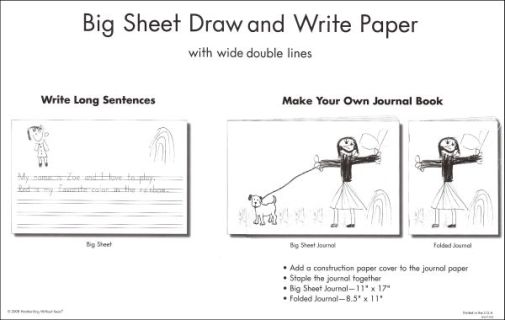 Double Lined Primary Story Paper with pictures - writing