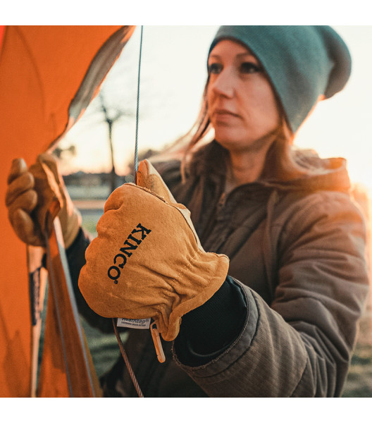 Women's Lined Premium Grain & Suede Pigskin Ski Glove with Omni-Cuff&trade;, Golden, large