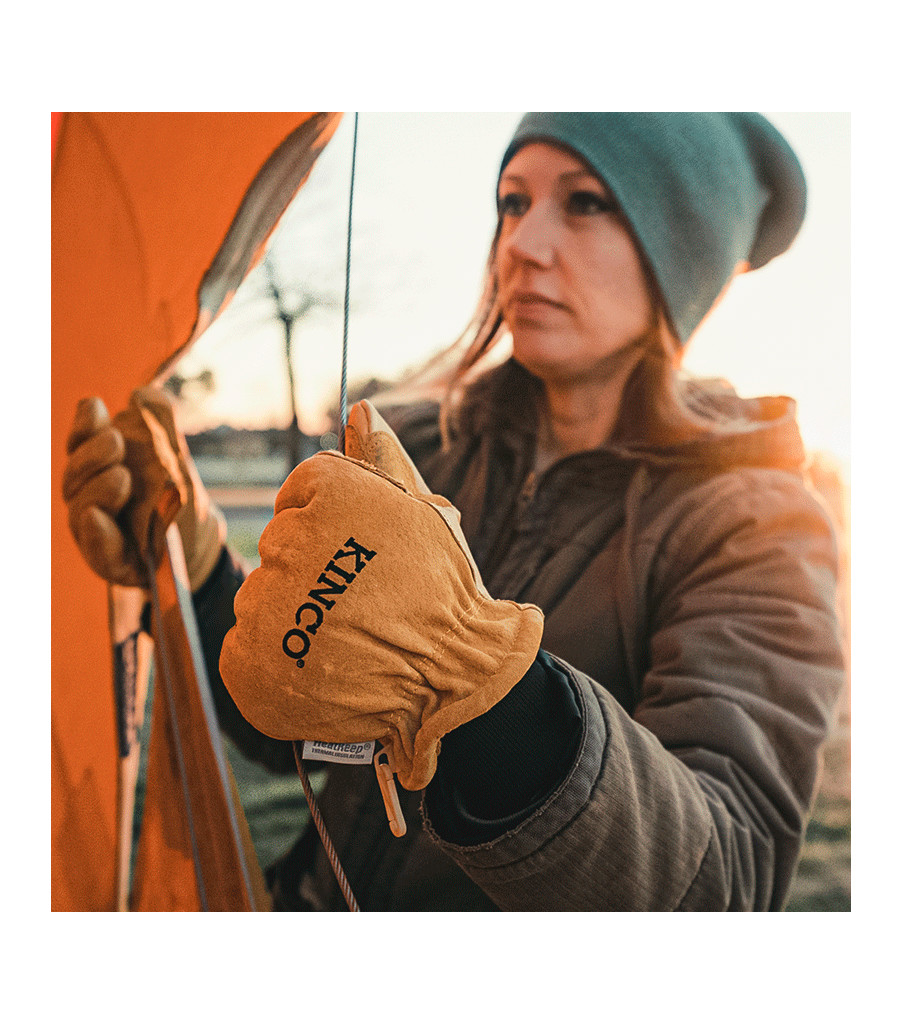 Women's Lined Premium Grain & Suede Pigskin Ski Glove with Omni-Cuff&trade;, Golden, large image number 3