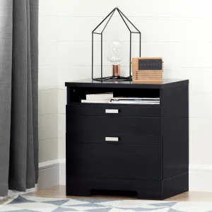 Nightstand with Drawers and Cord Catcher