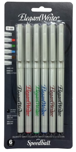 Elegant Writer Set of 6 Markers - 2.5mm (Medium Point)