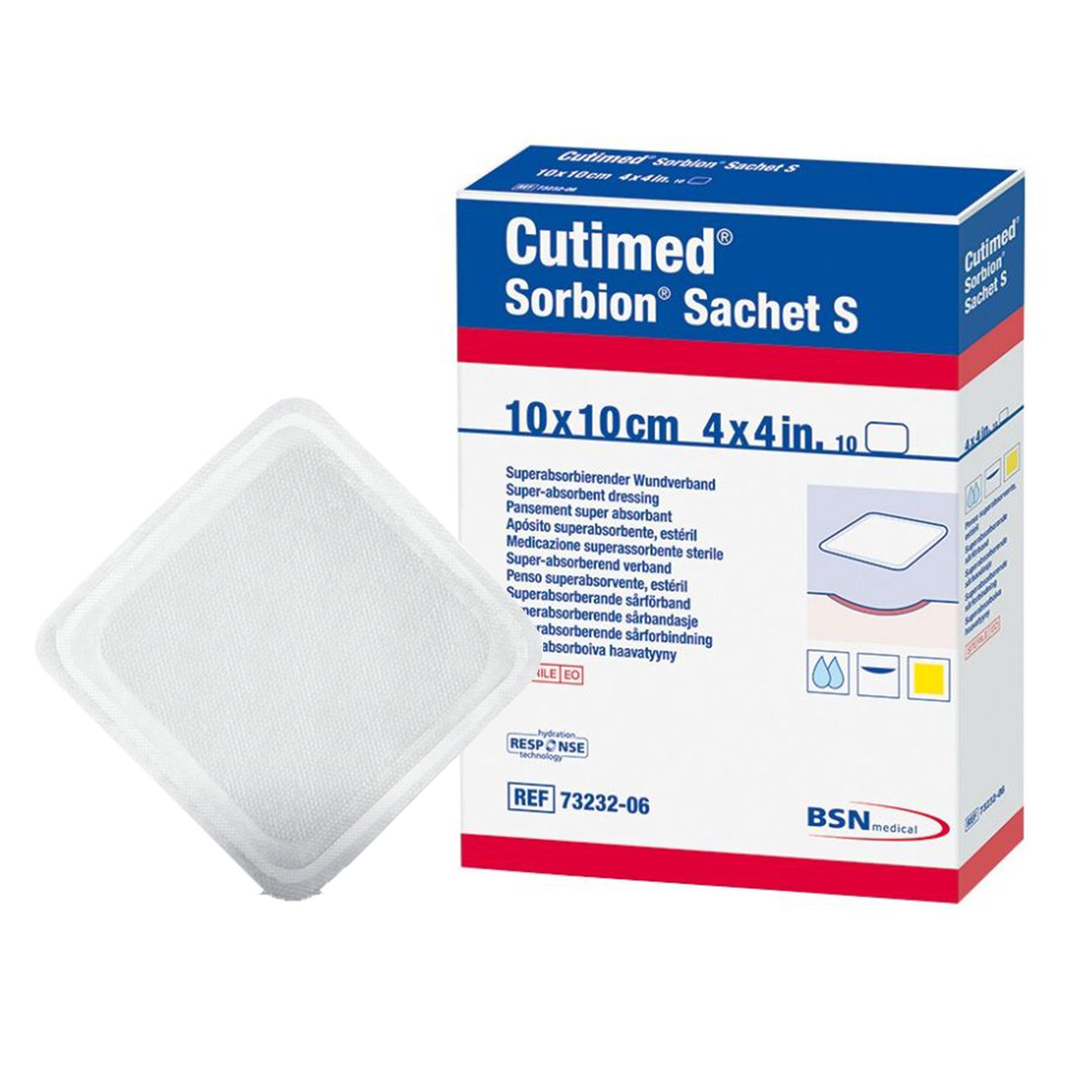 Cutimed Sorbion Sachet S Gelling Fiber Wound Dressing, 4 x 4 Inch MK 937645