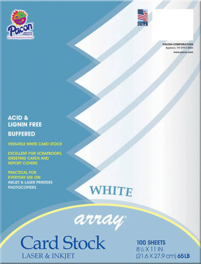 Classic Card Stock 8+" x 11" 100 shts White