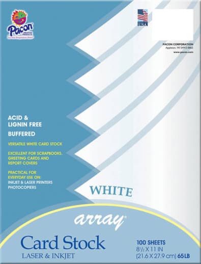 Classic Card Stock 8+" x 11" 100 shts White