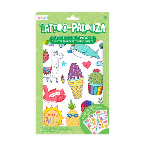 Tattoo-Palooza Temporary Tattoo - Cute Doodle World