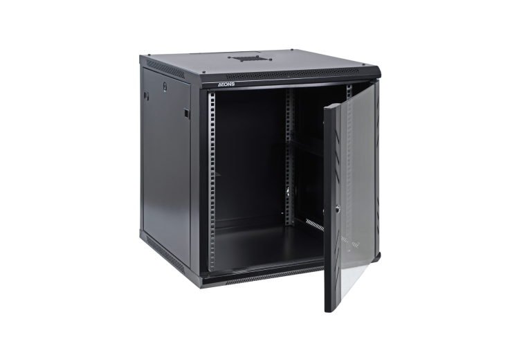 12U 19in Wall-Mount Cabinet Glass Door 15.5in Depth Flat Box