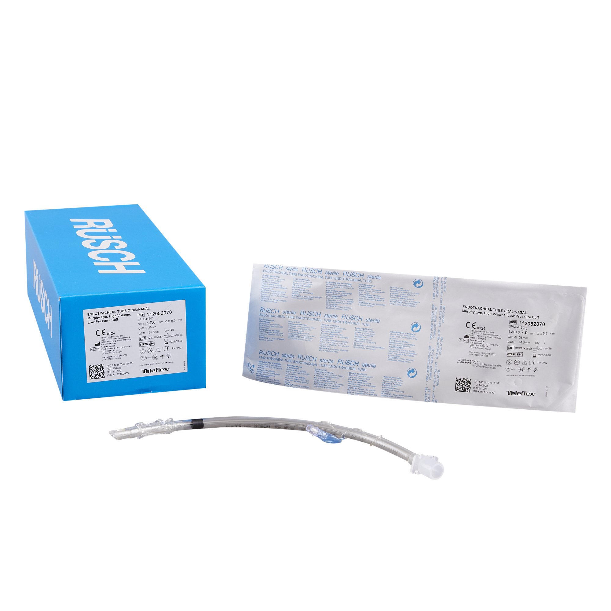 Rusch Safety Clear Plus Endotracheal Tube, Size 7 MK 130596