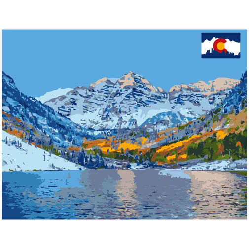 Artwille Paint by Outline - Lake in Colorado