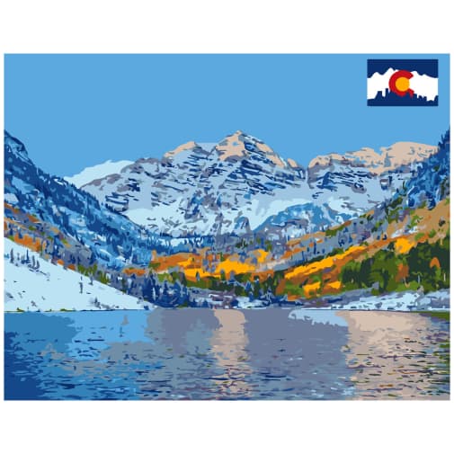 Artwille Paint by Outline - Lake in Colorado