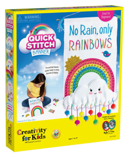 Quick Stitch Banner - Kids Cross Stitch Rainbow Kit