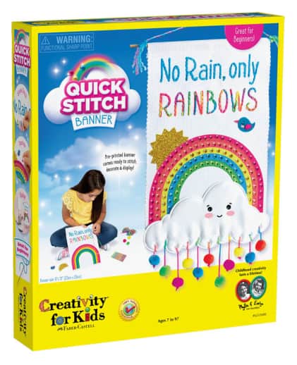 Quick Stitch Banner - Kids Cross Stitch Rainbow Kit