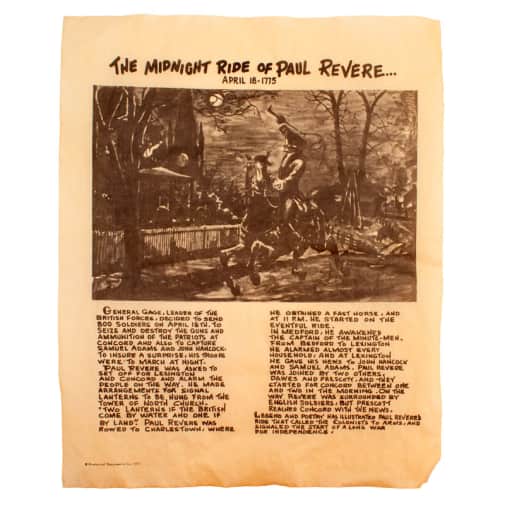 Midnight Ride of Paul Revere 1775 Historical Document