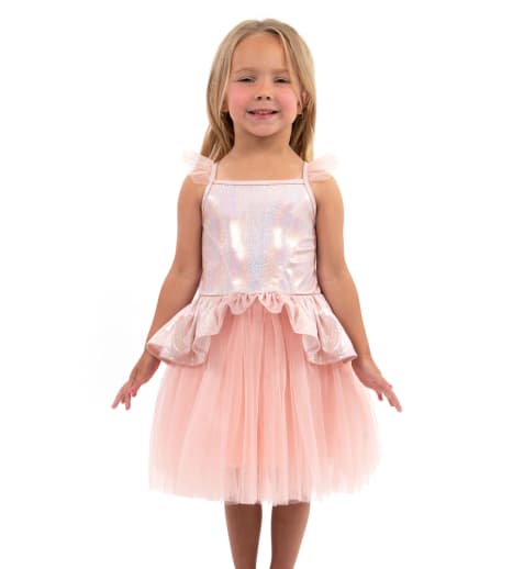 Little Adventures Rose Gold Tutu Dress, Size M (Ages 3-5)
