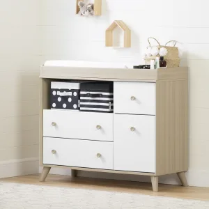 Changing Table with Drawers and Open Storage