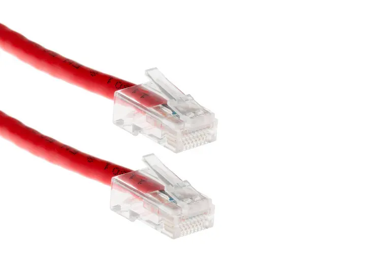 2ft Red Non-Booted CAT6 Ethernet Patch Cable