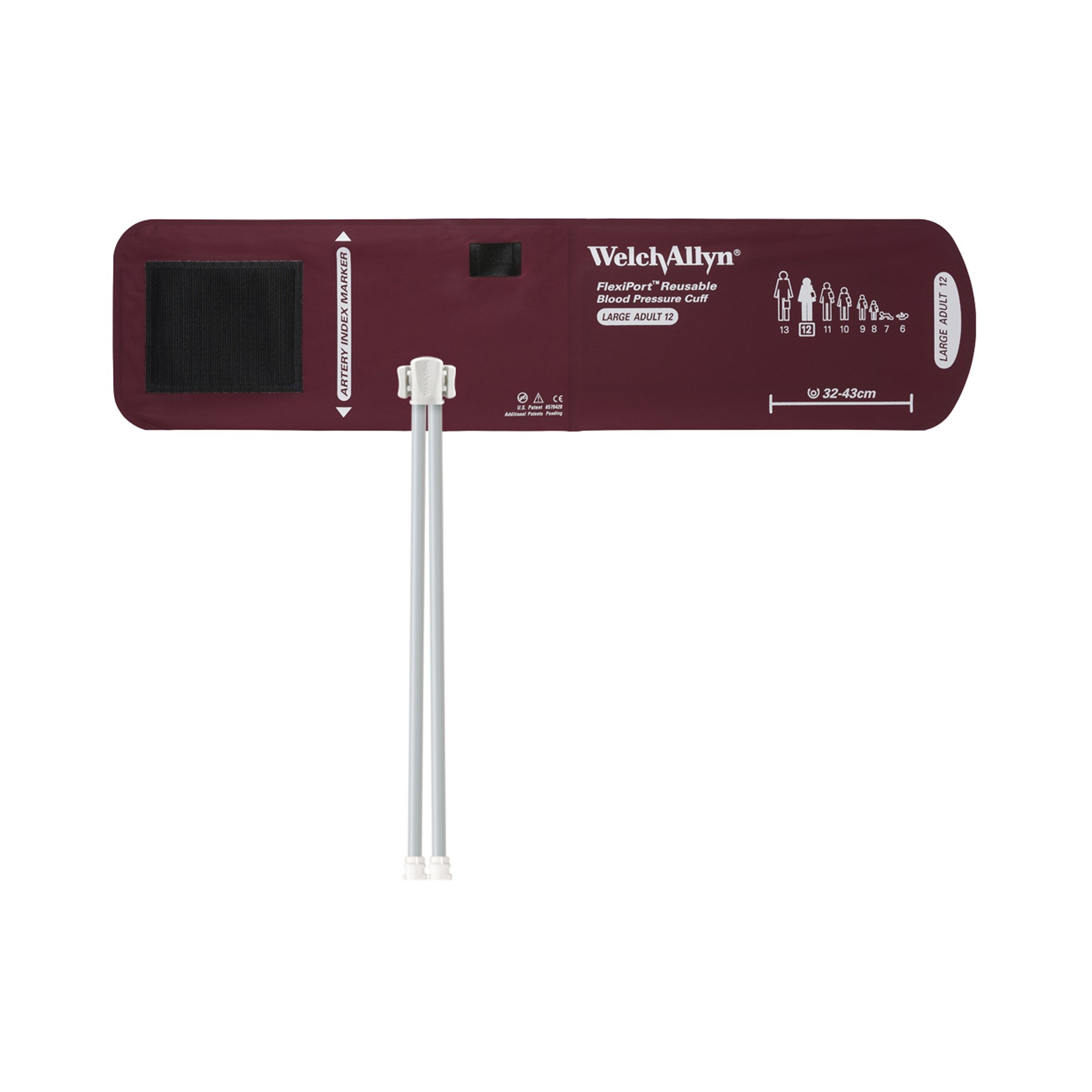 FlexiPort Blood Pressure Cuff, Size 12, Burgundy MK 651753