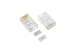RJ45 Cat6A Modular Plug for Solid Cable, 3-Prong Contact, 3PC Type, 50 Micron Gold – 100-Pack
