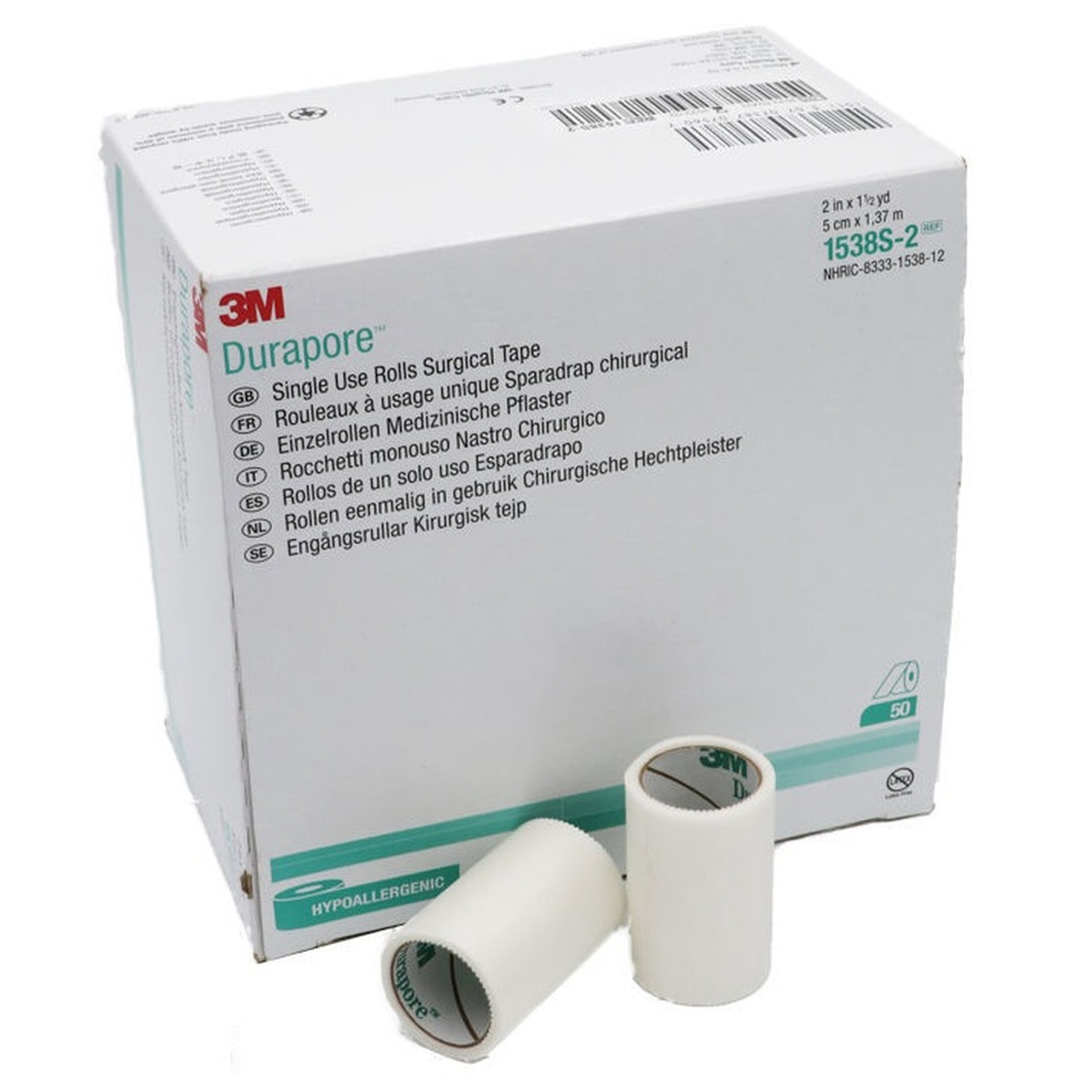 3M Durapore Silk-Like Cloth Medical Tape, 2 Inch x 1-1/2 Yard, White MK 6021
