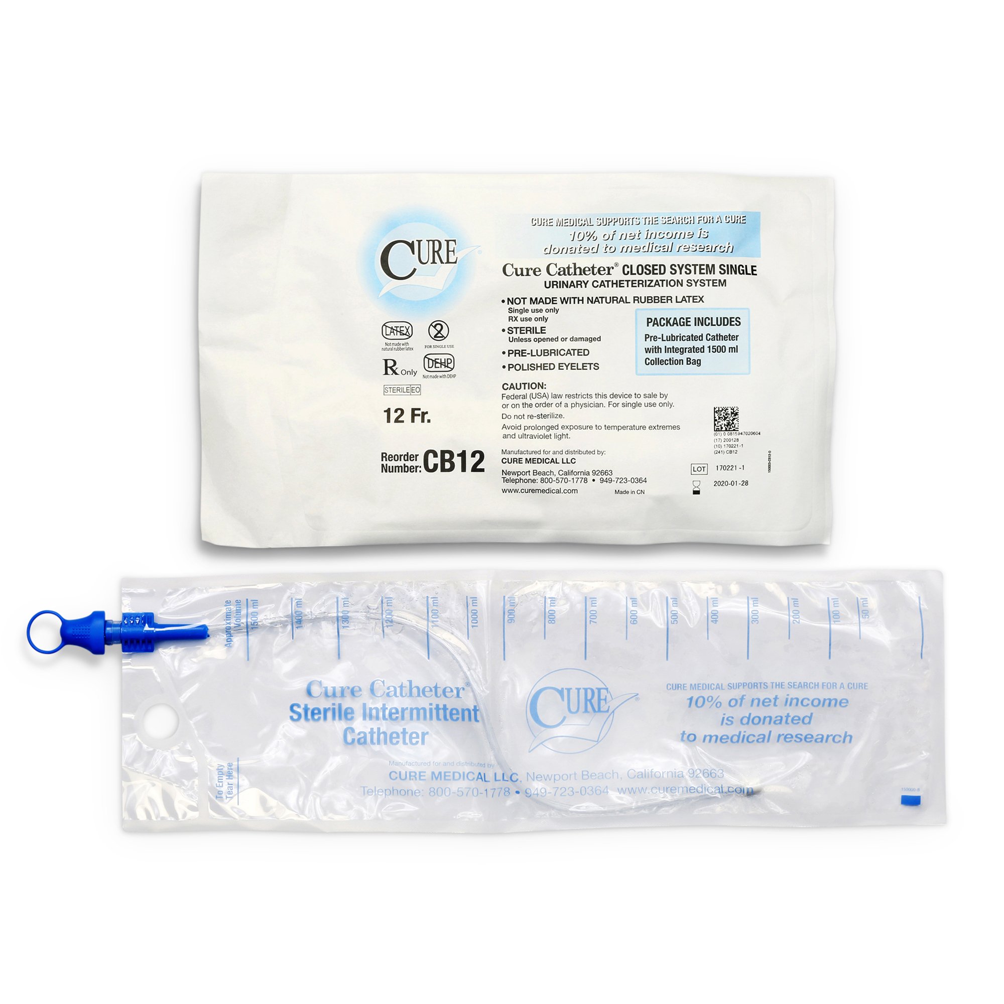 Cure Catheter Intermittent Catheter Tray, 12 Fr. MK 847838
