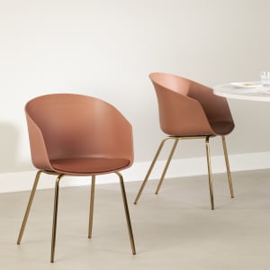 Flam - Dining Chair with Metal Legs - Set of 2 Flam - Dining Chair with Metal Legs - Set of 2