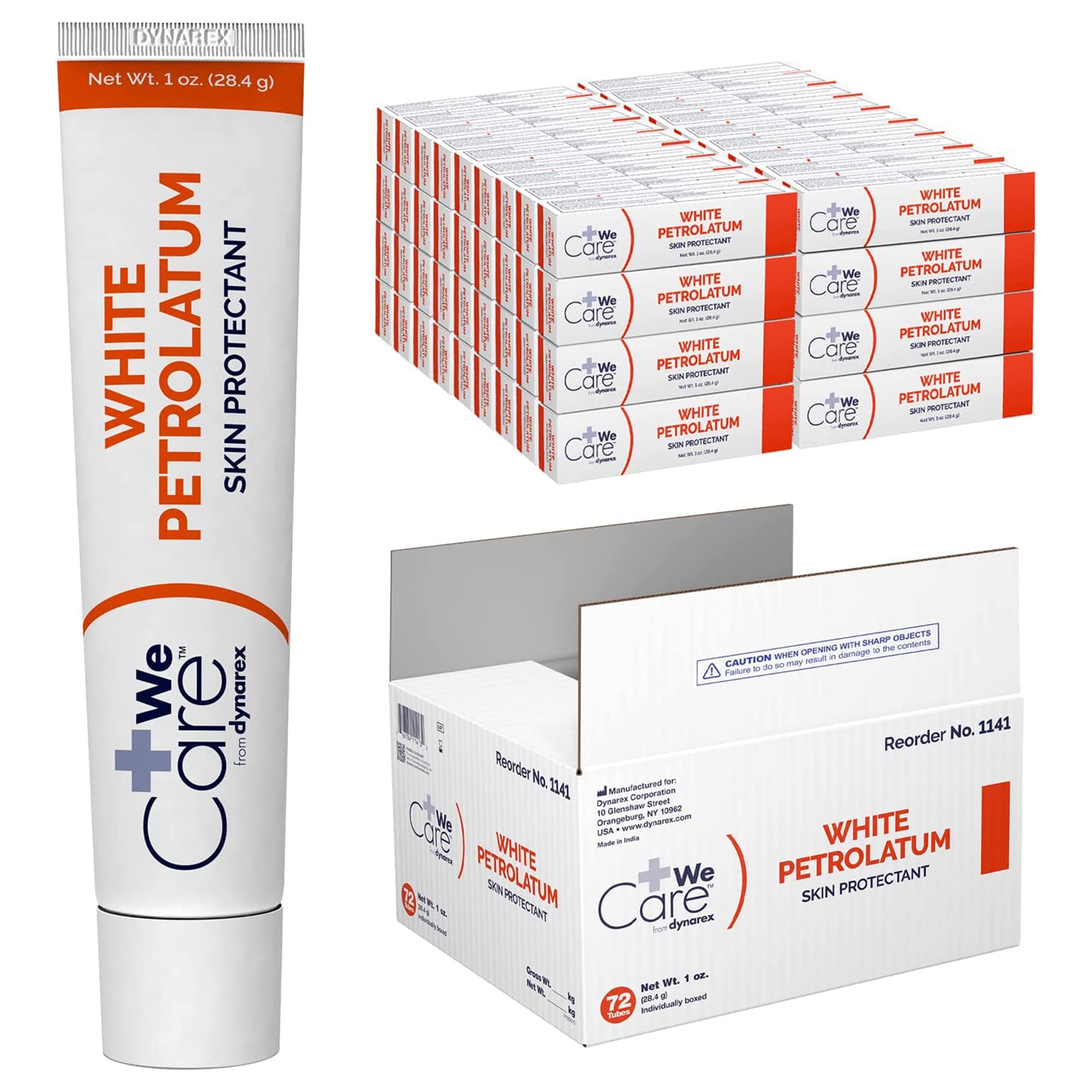 dynarex White Petrolatum Petroleum Jelly, 1-ounce Tube MK 1128576