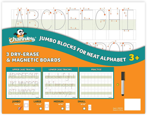 Visual Dry-Erase Magnetic Boards 3 Pack - Jumbo Blocks for Neat Alphabet
