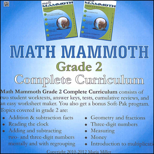 Math Mammoth Light Blue Series Grade 2 CD