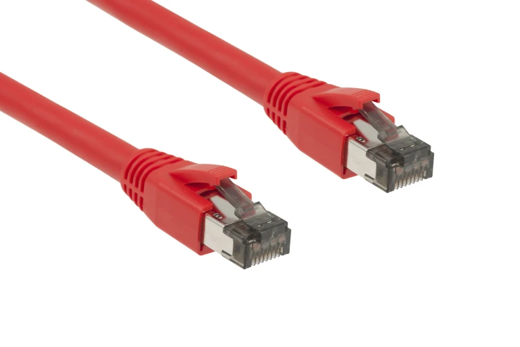 Cat8 Ethernet Patch Cable, Shielded, 40Gbps, Snagless, 3 ft, Red