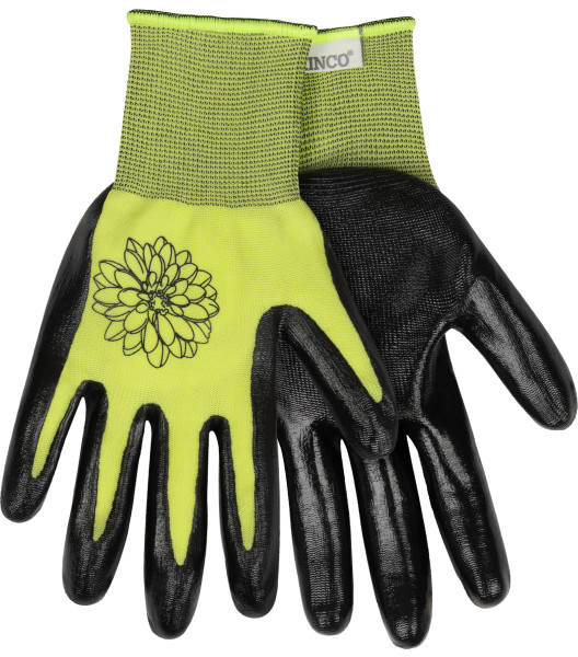 2-Pair Women's Lime Green Polyester Knit Shell & Nitrile Palm