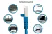 Cat6 Shielded Ethernet Patch Cable, Half-moon Boot, 2 ft, Blue