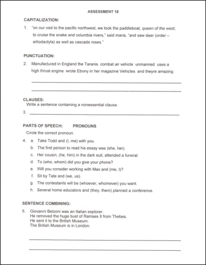 Easy Grammar Ultimate Series Grade 11 Student Test Booklet