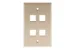 Keystone Wall Plate, 4 Port, Beige / Ivory