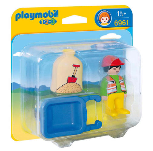 Playmobil Worker With Wheelbarrow (Playmobil 1-2-3)