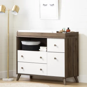 Changing Table with Drawers and Open Storage