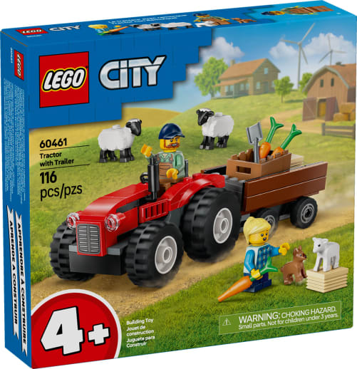 LEGO City Great Vehicles Red Farm Tractor with Trailer & Sheep (60461)