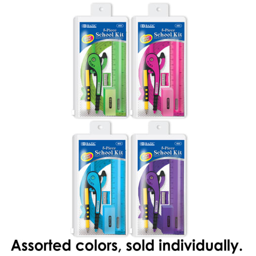 School Kit with Zipper Pouch (5 Piece)