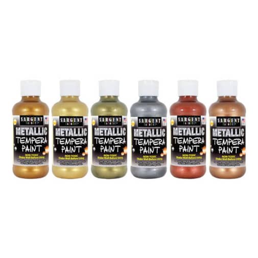 Metalic Tempera Paint 8 oz. - Set of 6 (Assorted Colors)