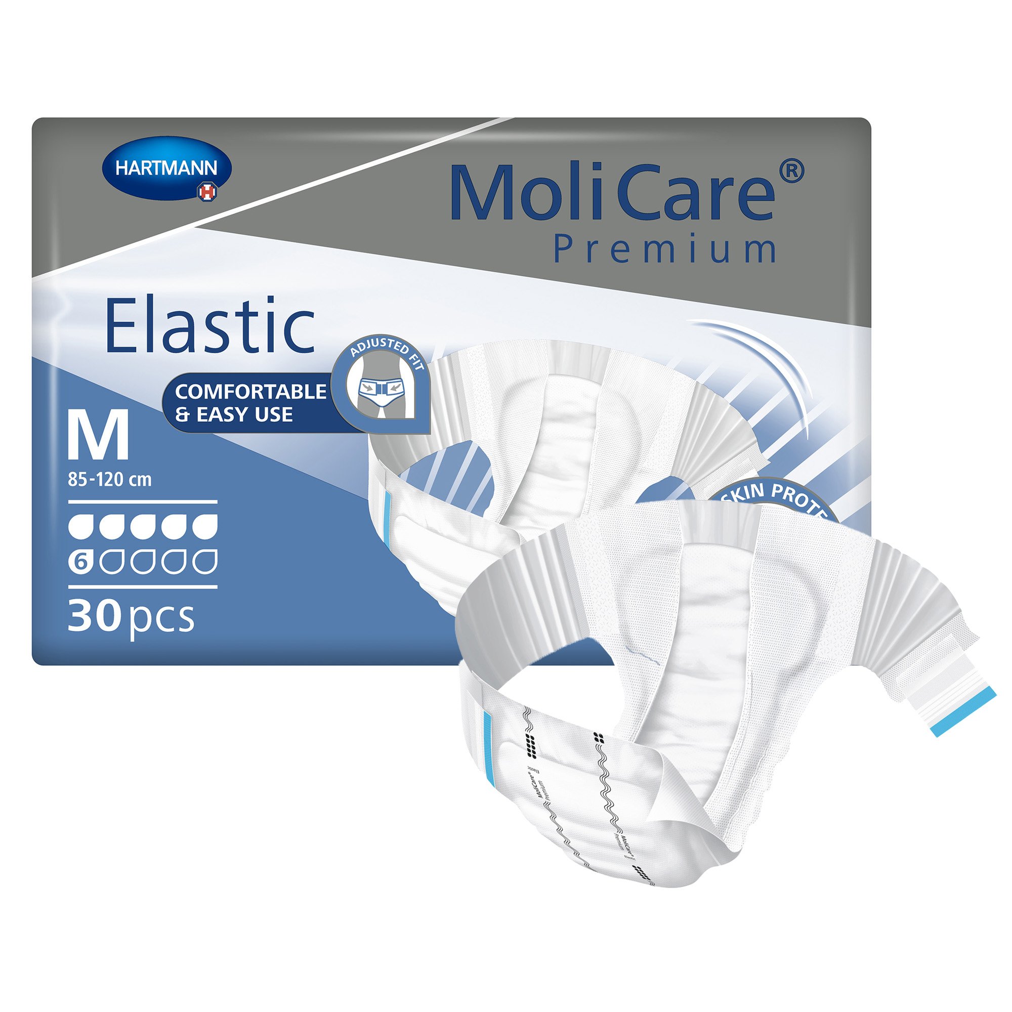 MoliCare Premium Elastic 6 Drop Absorbency Incontinence Briefs, Medium MK 1174287